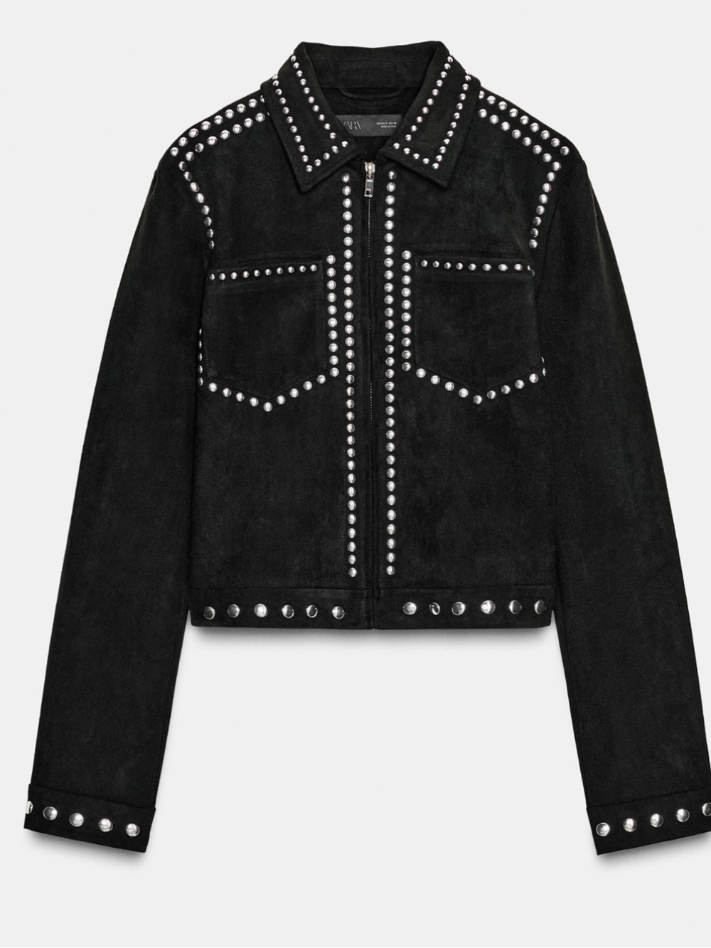 Zara Faux Suede Studded Jacket Size Medium NWT